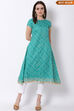 Green Art Silk A-Line Kurta image number 0