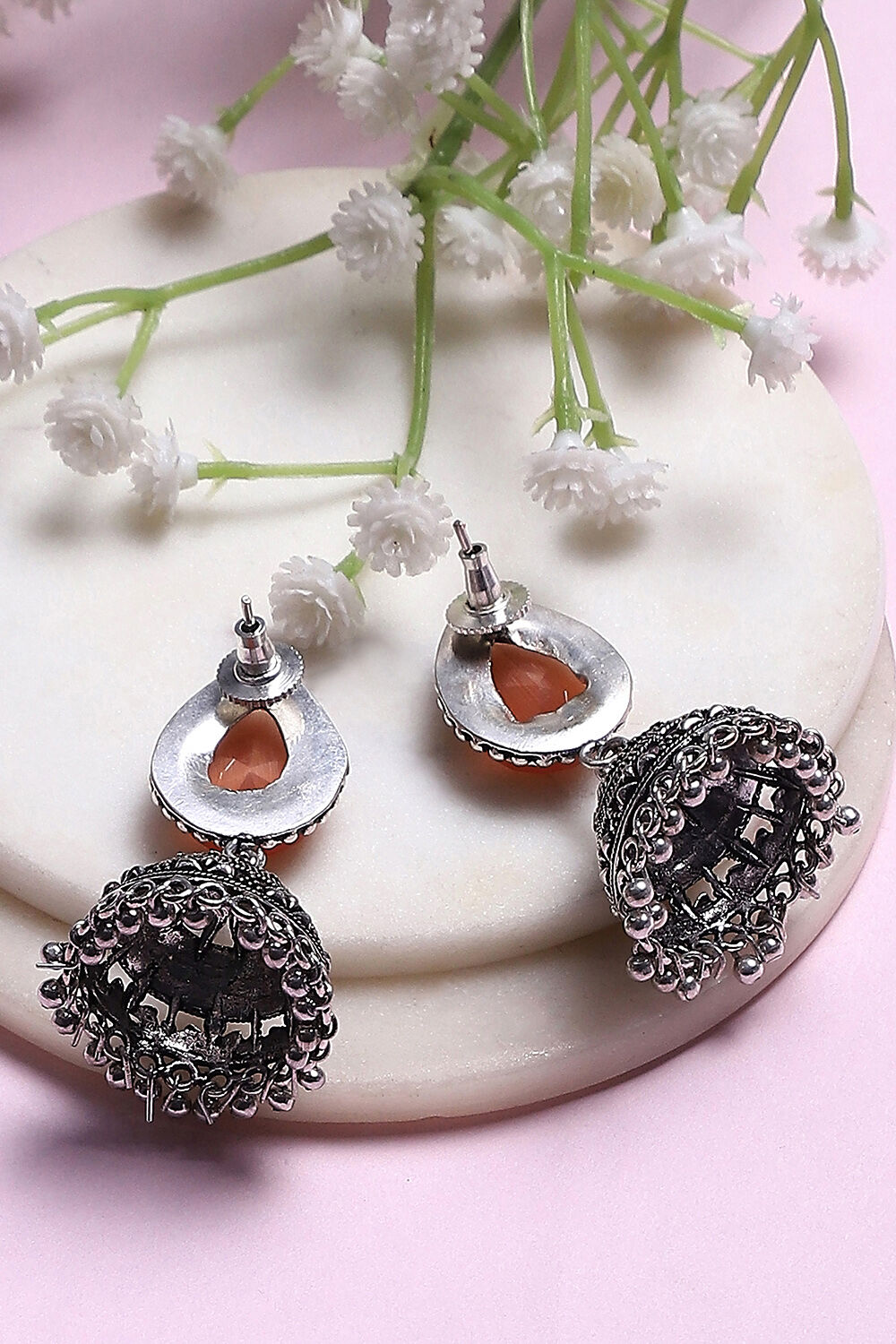 Peach Alloy Drop & danglers image number 2