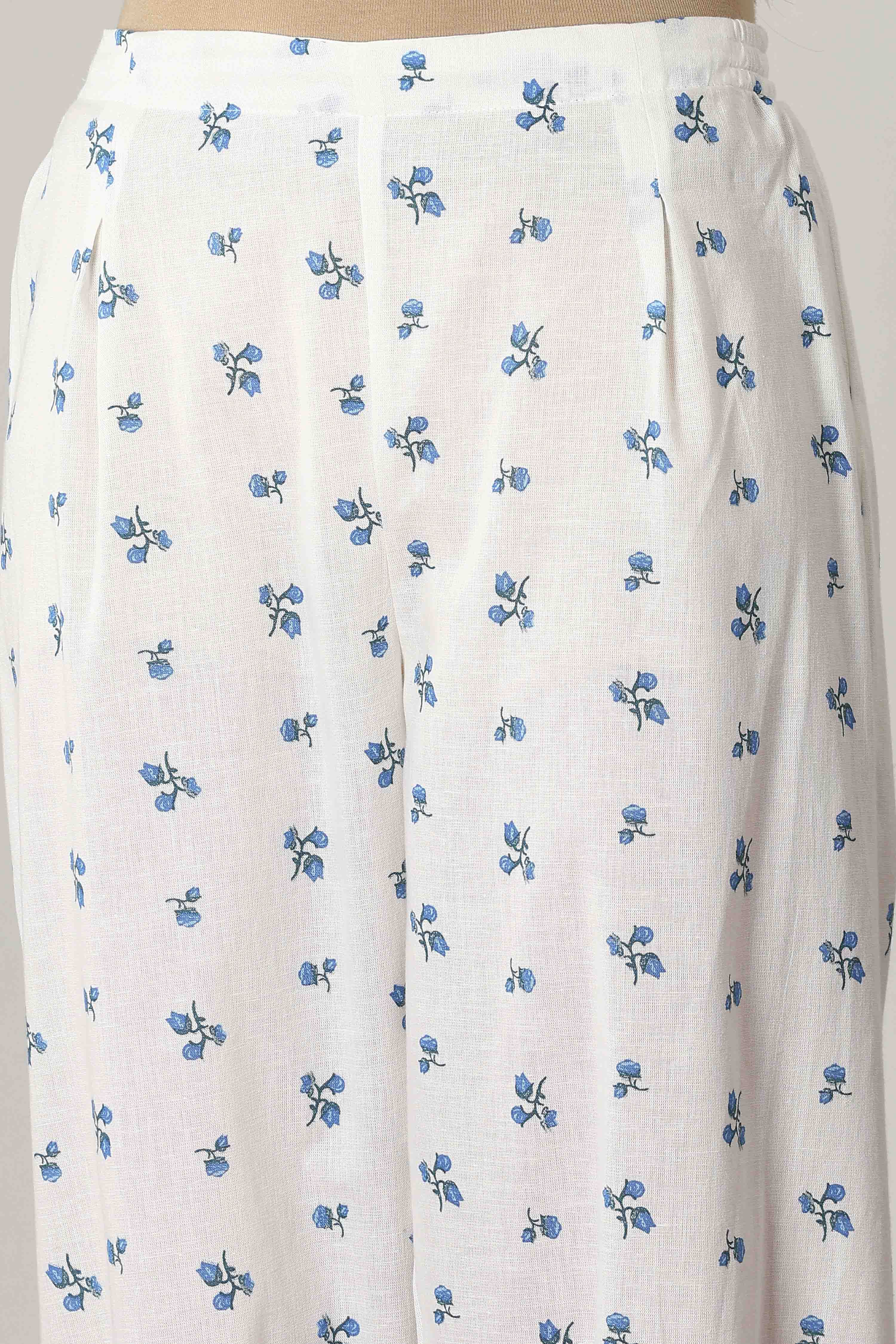 Blue Cotton Blend Cotton Flex Kurta Pants Set image number 2