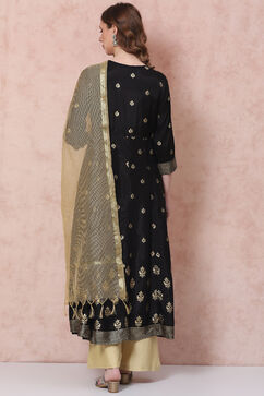 Black Kalidar Printed Suit Set image number 4