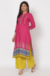 Pink Viscose Rayon Straight Kurta image number 0