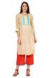 Yellow Straight Cotton Kurta image number 0