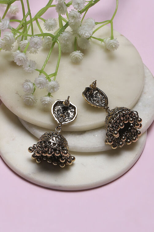 Gold Oxidize Alloy Jhumka image number 2