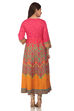 Pink Kalidar Poly Cotton Kurta image number 4