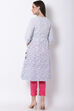 Blue Poly Cotton A-Line Kurta image number 4