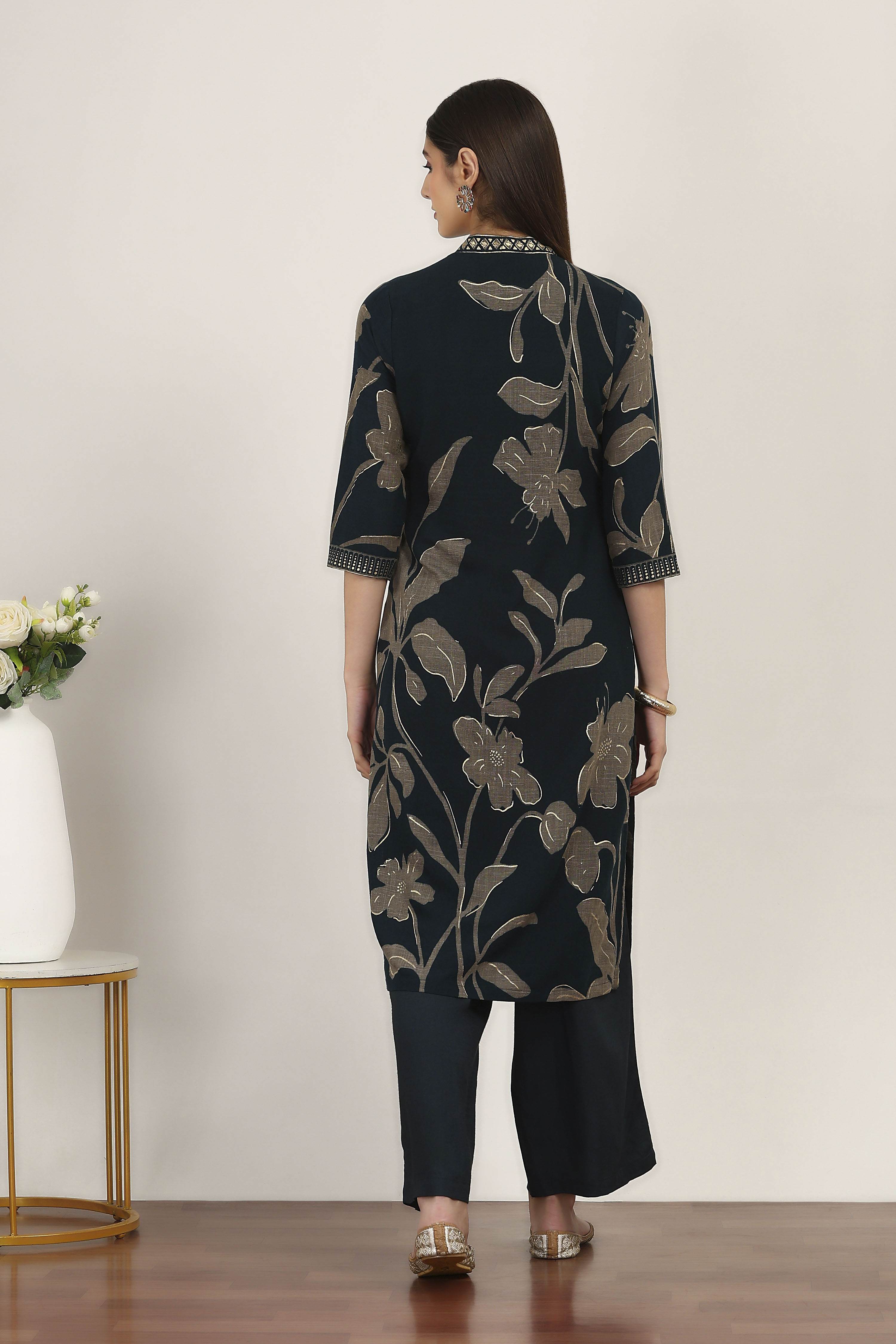 Pink Viscose Polyester Viscose Rayon Kurta Pants Set image number 4