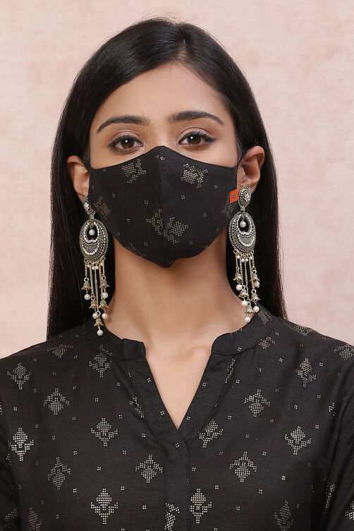 Black Viscose Face Mask image number 0