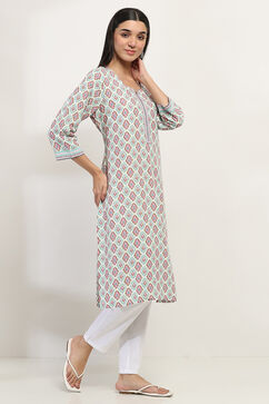 Teal Viscose Rayon Straight Kurta image number 4