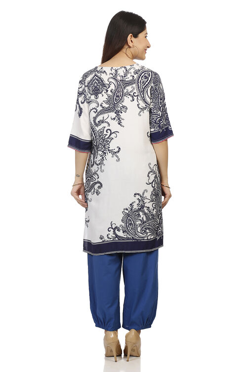 Pink Straight High Low Viscose Kurta image number 4