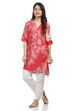 Pink Straight High Low Viscose Kurta image number 3