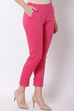 Pink Poly Lycra Slim Pants image number 3