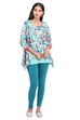 Mint Green Asymmetric Viscose Rayon Indie Top image number 4