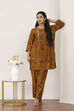 Yellow Viscose Polyester Kurta Pants Set