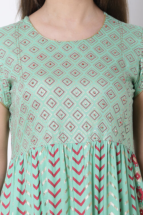 Mint Green Viscose Dress image number 1