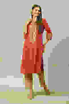 Pink Polyester Straight Printed Kurta image number 0