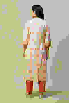 Off White LIVA Straight Printed Kurta image number 3