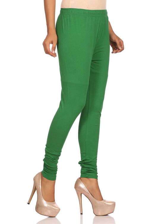 Dark Green Cotton Leggings image number 2