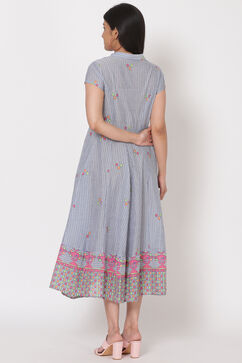 Blue Cotton Kalidar Dress image number 4