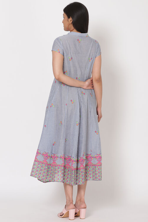 Blue Cotton Kalidar Dress image number 4