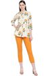 Orange Art Silk Slim Pants image number 5