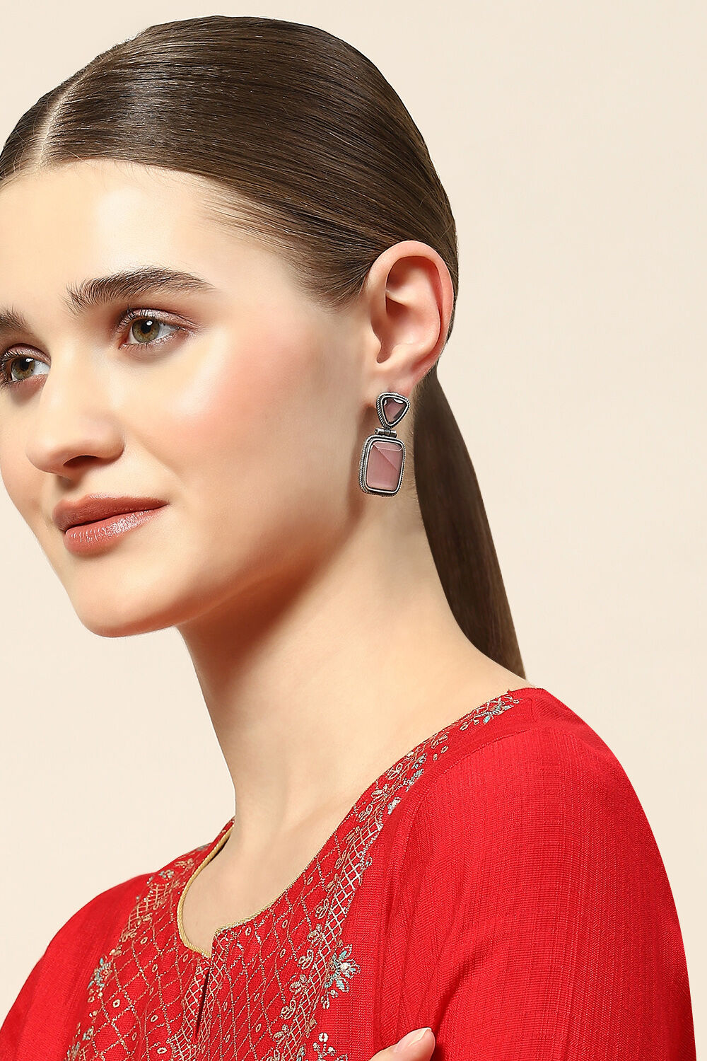 Light Pink Brass  Earrings image number 1