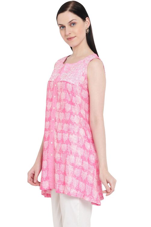 Pink Viscose A-Line Indie Top image number 2