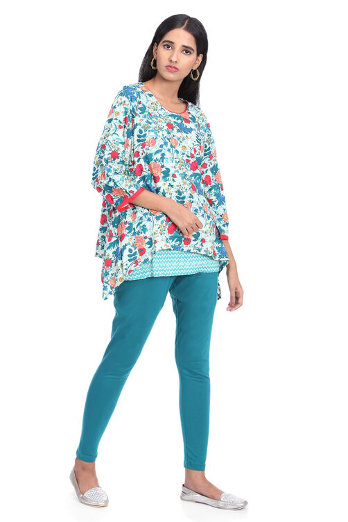 Mint Green Asymmetric Viscose Rayon Indie Top image number 2