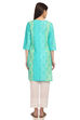 Mint Green Straight Cotton Kurta image number 4