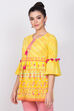 Yellow Cotton Flared Indie Top image number 2