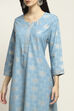 Blue Viscose Rayon Printed Straight Kurta image number 1