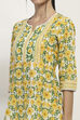 Yellow Cotton Straight Kurta image number 1