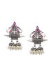 Red Metal Brass Earrings image number 3