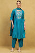 Mustard Polyester Solid Straight Suit Set image number 6