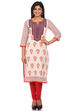 Beige Cotton Straight Kurta image number 0