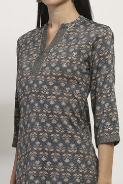 Navy Viscose Straight SET image number 1