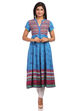 Blue Flared Cotton Kurta image number 0
