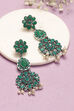 Green Alloy Earrings image number 0