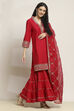 Red Viscose Straight SET image number 5