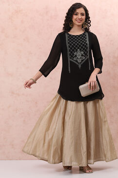 Golden Art Silk Long Skirt image number 4