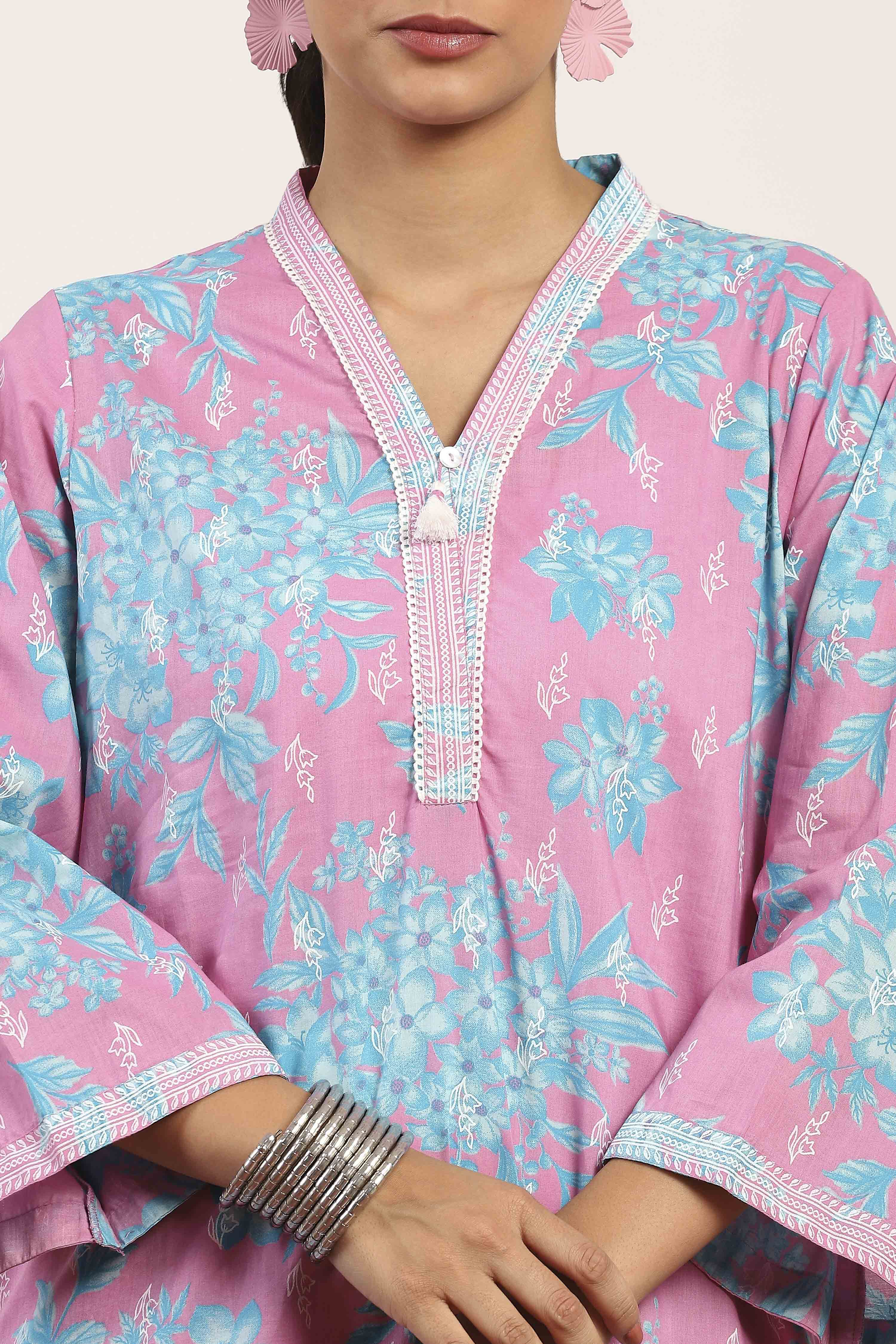 Pink Cotton Straight Suit Sets image number 1