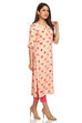 Peach Straight Viscose Kurta image number 2