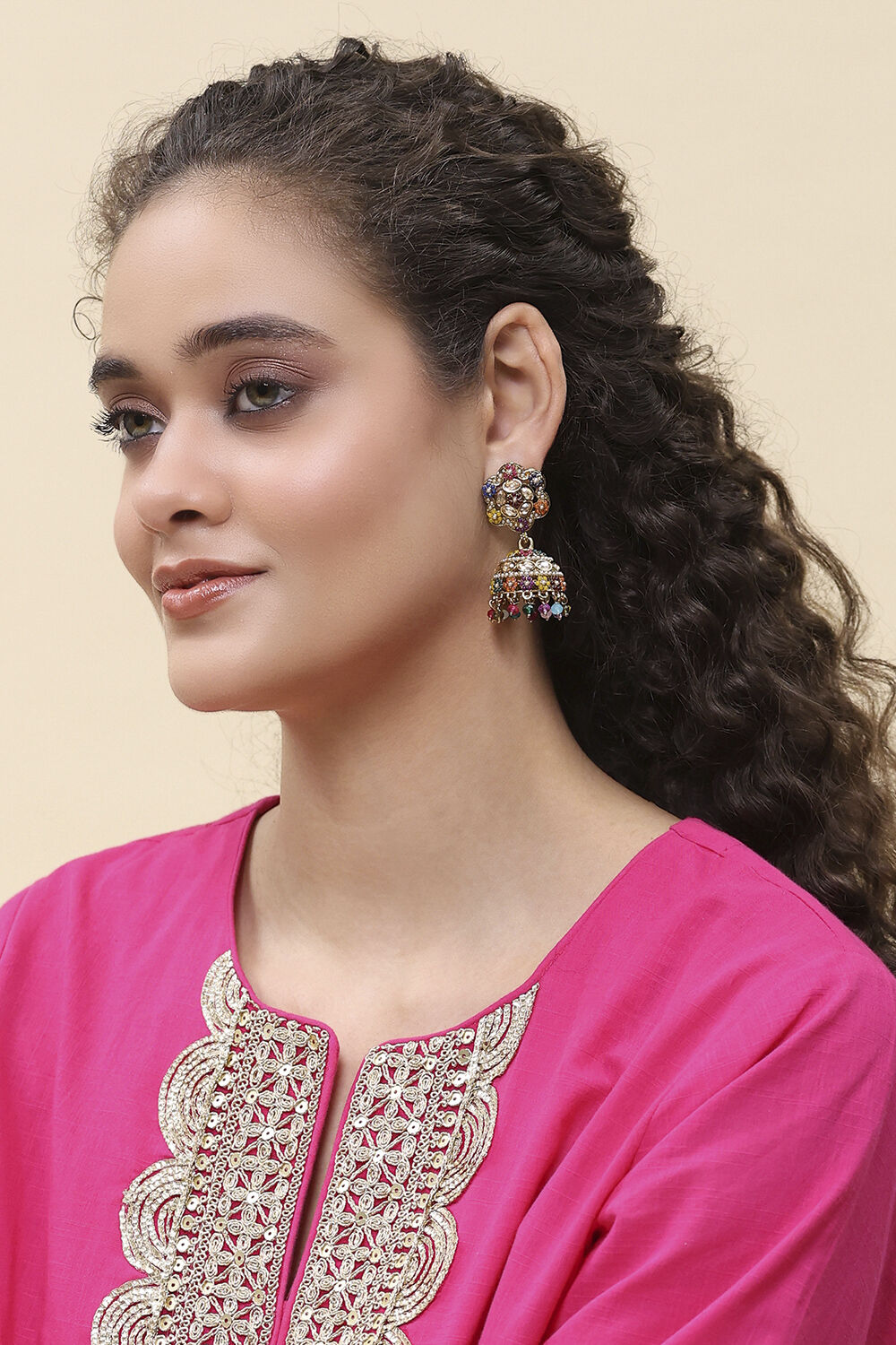 Multicolor Alloy Jhumka image number 3