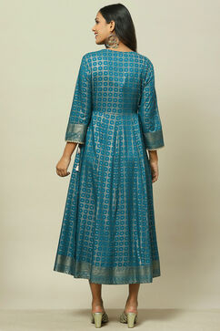 Teal Blue LIVA Kalidar Dress image number 4