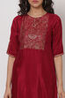 Wine Viscose Straight Kurta image number 1