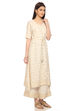 Ecru Flared Viscose Dress image number 3