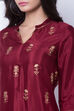 Maroon Shantoon Straight Kurta image number 1