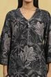 Blue Printed Straight Kurta image number 1