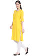 Yellow Straight Kurta image number 0