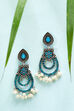 Light blue Metal Brass Earrings image number 4