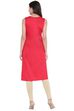Red Cotton Straight Kurta image number 4